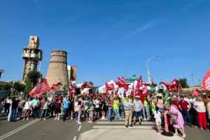 Concentración de trabajadores de Fertiberia en Puertollano