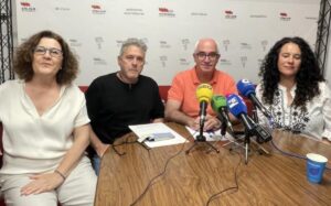 Rueda de prensa anunciando huelga en limpieza viaria. Foto: CCOO Albacete