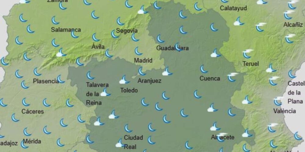 Mapa de la Aemet para el domingo 20 de junio en Castilla-La Mancha.