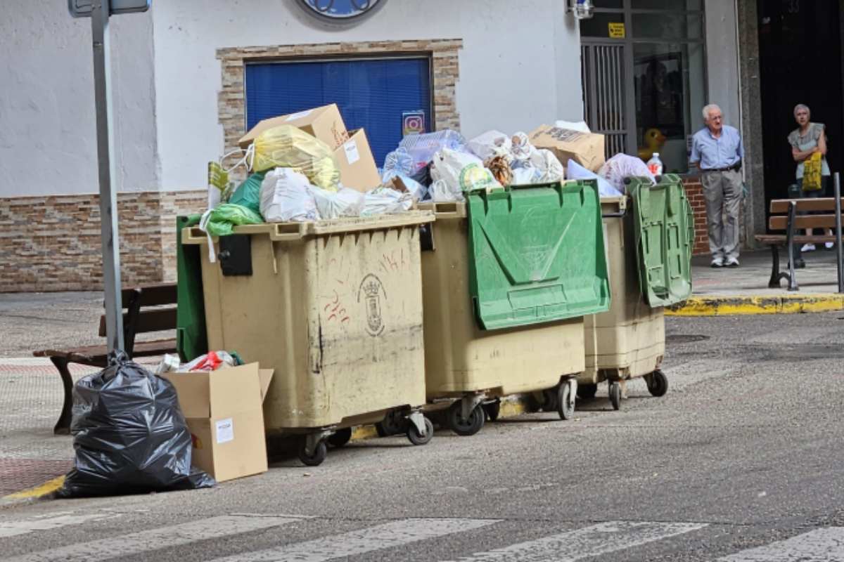 El PSOE de Talavera denunció que la basura se estaba acumulando en las calles. Foto: PSOE Talavera