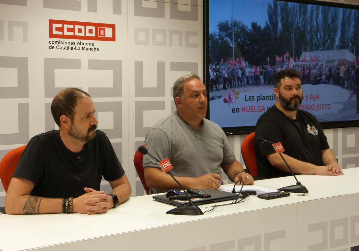 Rueda de prensa de CCOO para anunciar la huelga.