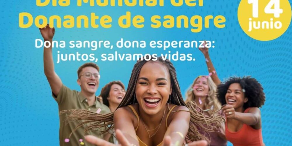 Anuncio del Día Mundial del Donante de Sangre.