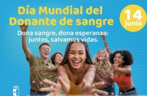 Anuncio del Día Mundial del Donante de Sangre.