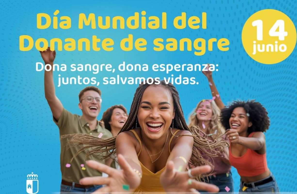 Anuncio del Día Mundial del Donante de Sangre.