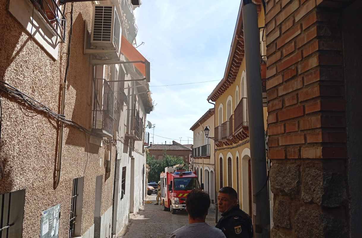 Incendio en el barrio de La Estrella, en el casco de Toledo.