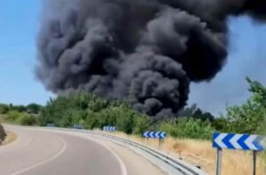 Imagen del incendio en el Cerro de los Palos.