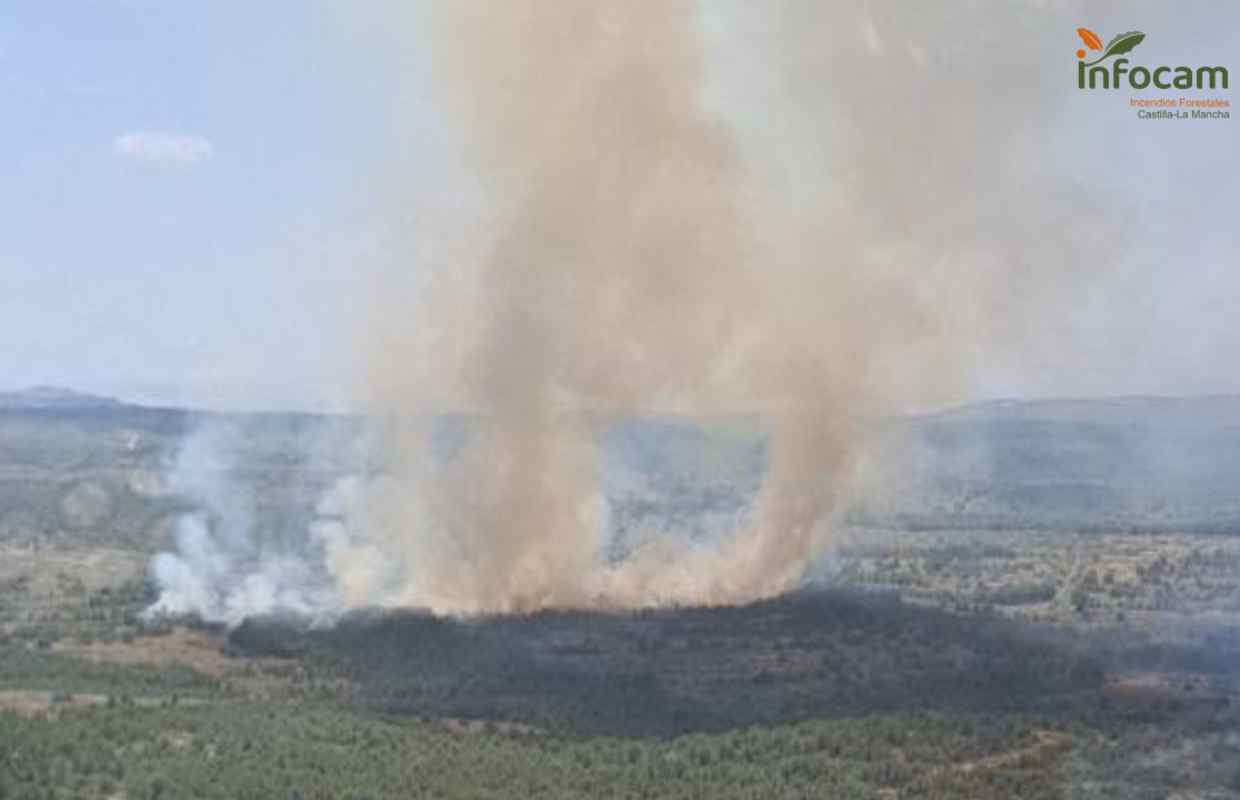 Incendio forestal en Chinchilla de Montearagón.