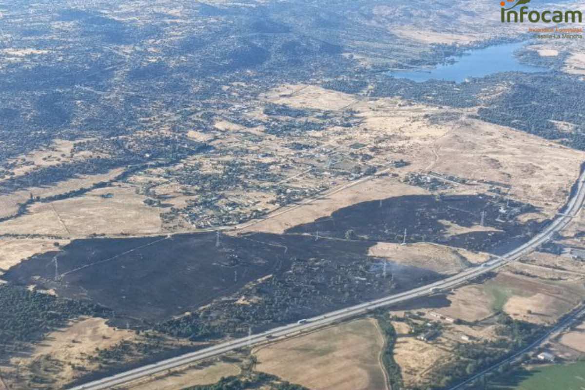 Incendio forestal en Talavera. Foto: @infocam
