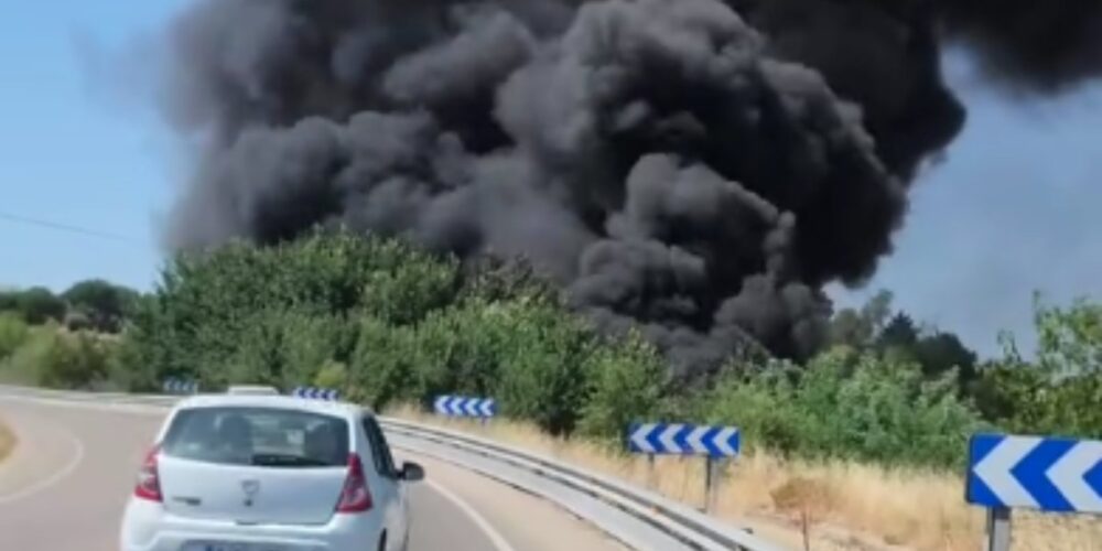 Imagen del incendio en el Cerro de los Palos, en Toledo.