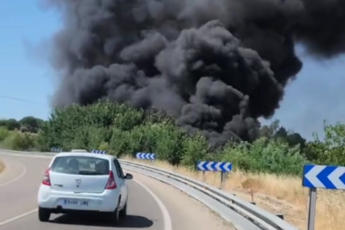 Imagen del incendio en el Cerro de los Palos, en Toledo.