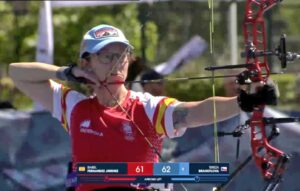 Isabel Fernández, en plena competición.