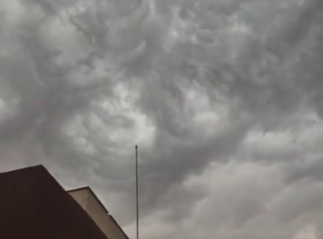 Imagen de un aviso de tormenta en la provincia de Albacete.