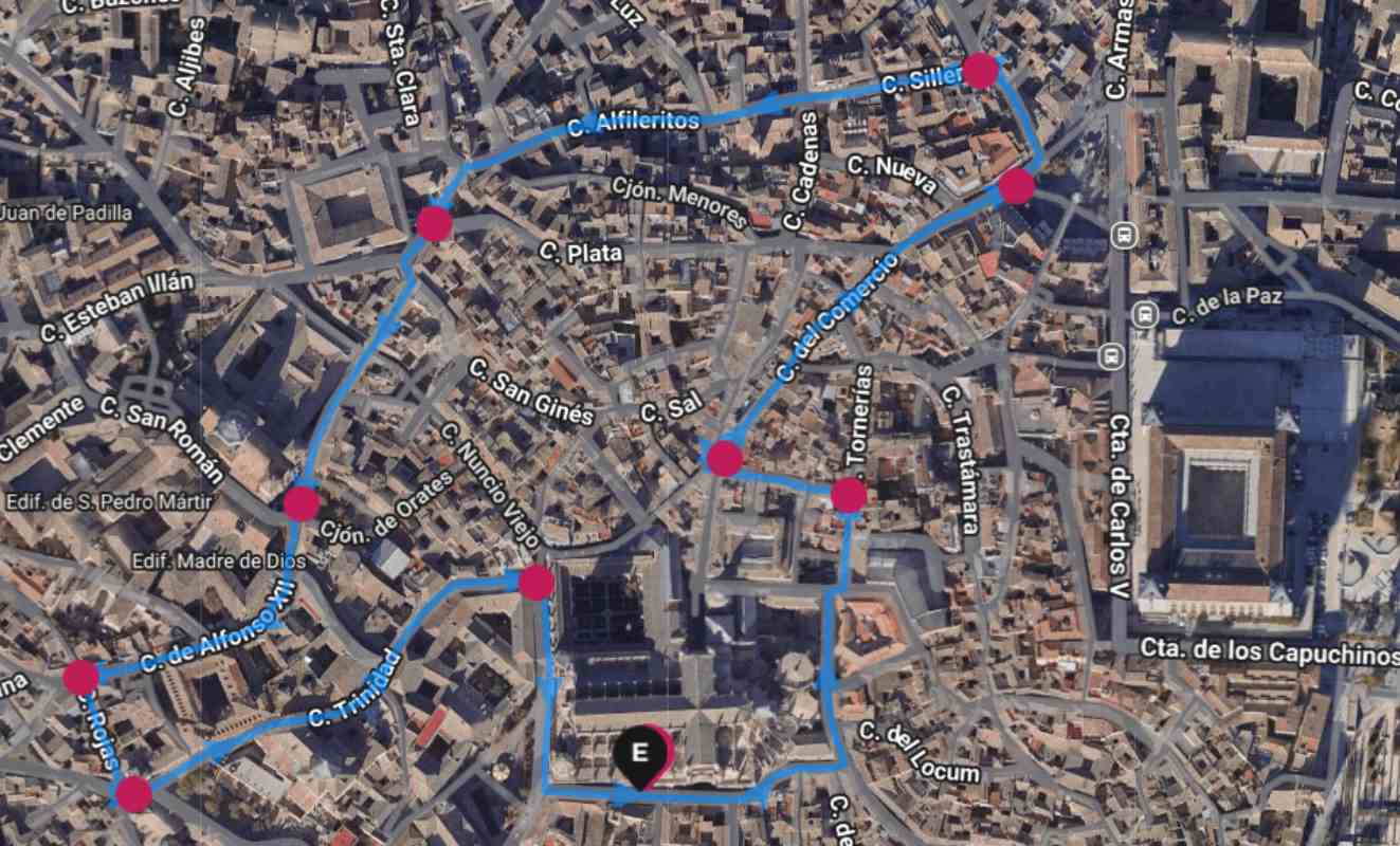 Recorrido procesional del Corpus.