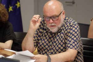 El portavoz de IU-Podemos, Txema Fernández.