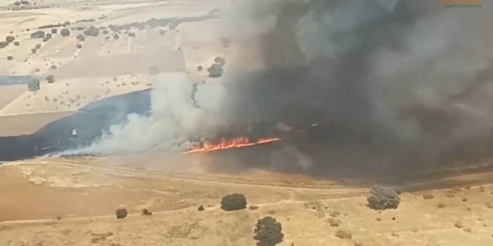 Imagen del incendio desde el aire