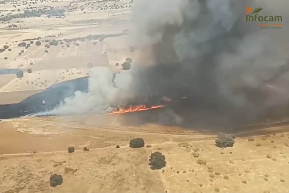 Imagen del incendio desde el aire