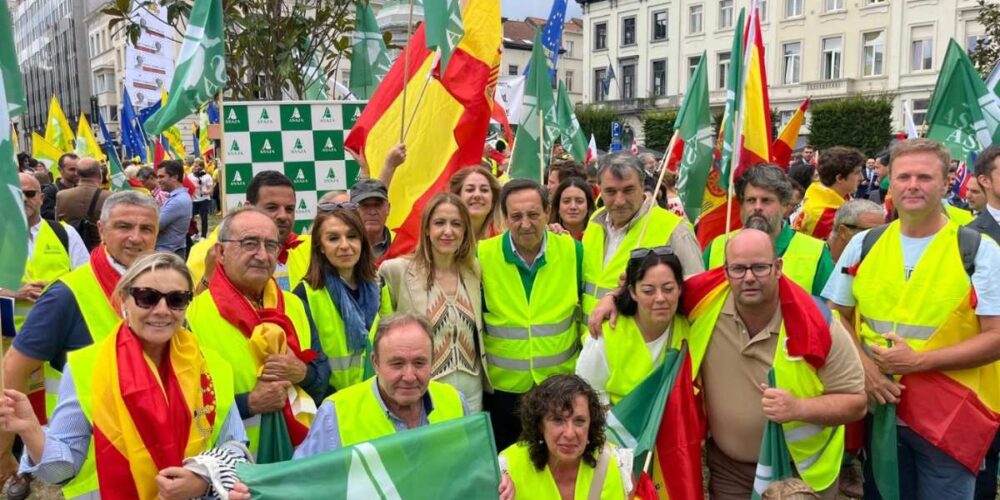 Protesta de ASAJA Castilla-La Mancha en Bruselas