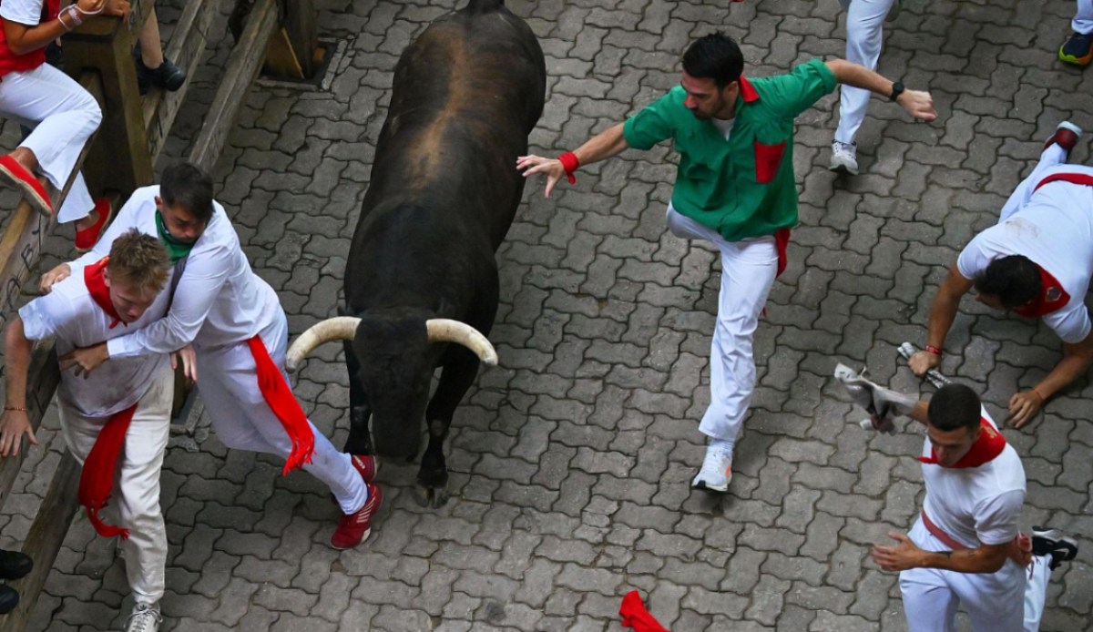 Quinto encierro de San Fermín 2025. Foto: RTVE.es