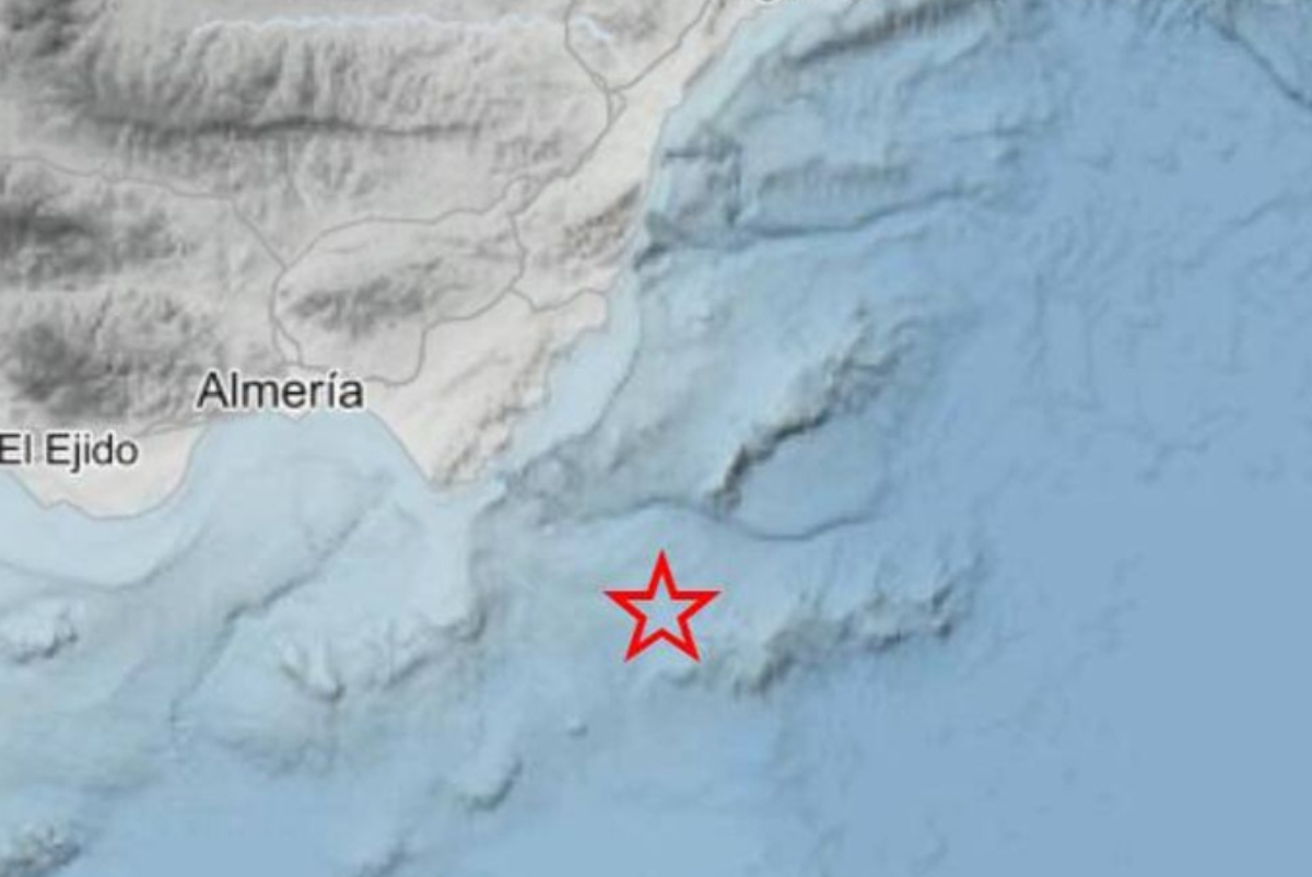 Lugar donde se ha producido el terremoto en el Mediterráneo. Foto: Instituto Geográfico Nacional