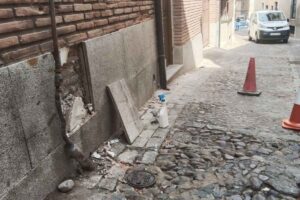 Avería en el gas provocada por el accidente en Doncellas. Foto: Rebeca Arango.