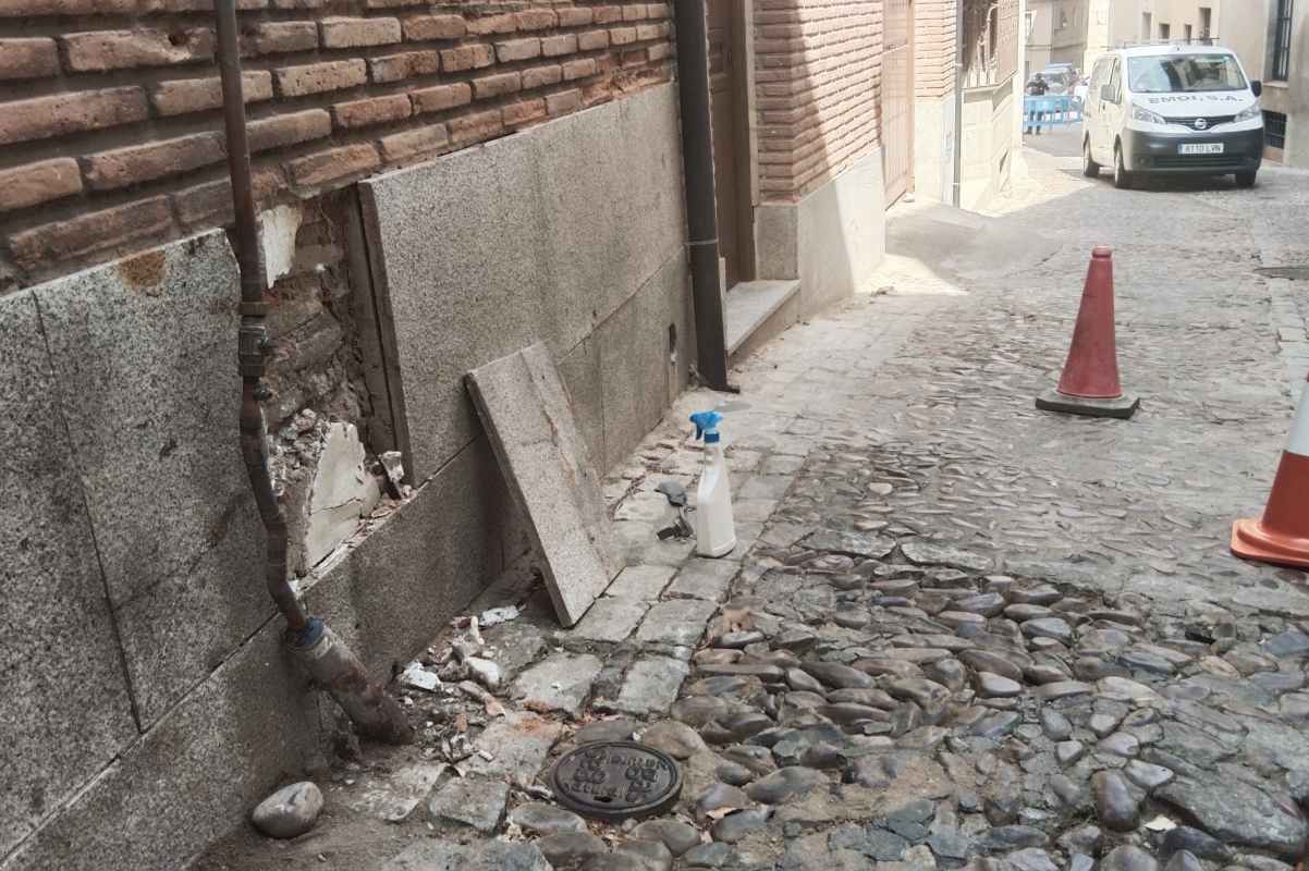 Avería en el gas provocada por el accidente en Doncellas. Foto: Rebeca Arango.
