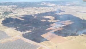Imagen del incendio de Brazatortas facilitada por el Infocam.
