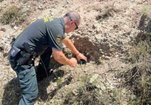 Imagen del lugar donde se encontraba la granada.