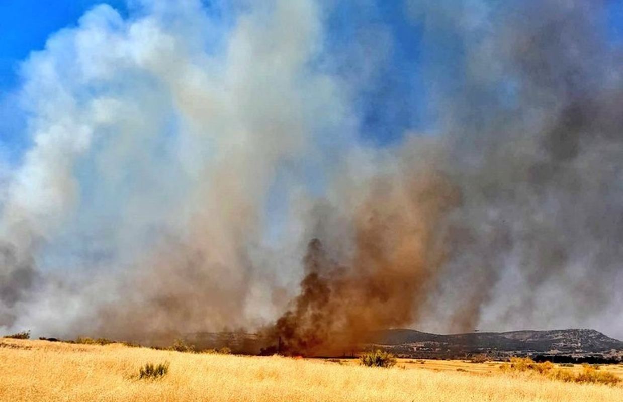 Detalle del incendio de Brazatortas. Foto: Adif.