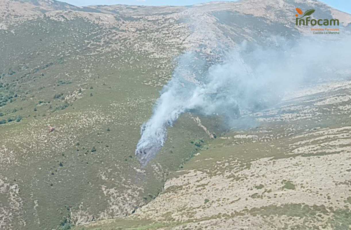 Detalle del incendio en Cardoso de la Sierra.