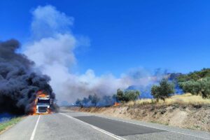 Incendio en Alcolea de Calatrava (Ciudad Real). Foto: ENCLM