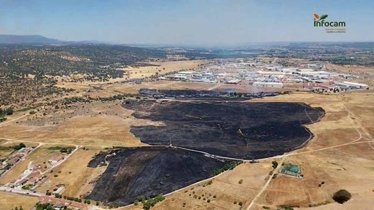 Incendio extinguido en Gamonal. Foto: Infocam.