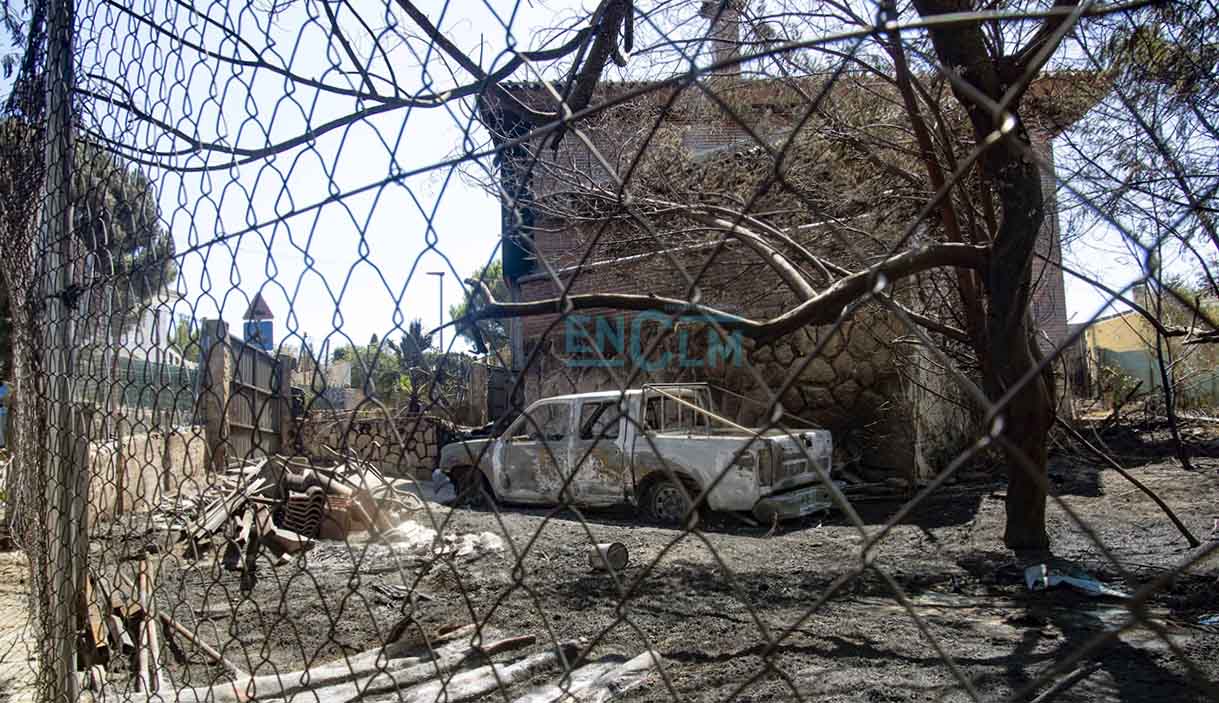 Casa en Calypo Fado quemada por el incendio de Méntrida