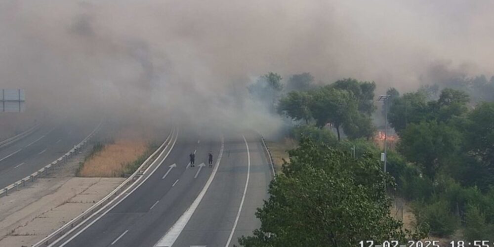 Incendio en Méntrida (Toledo). Foto: DGT