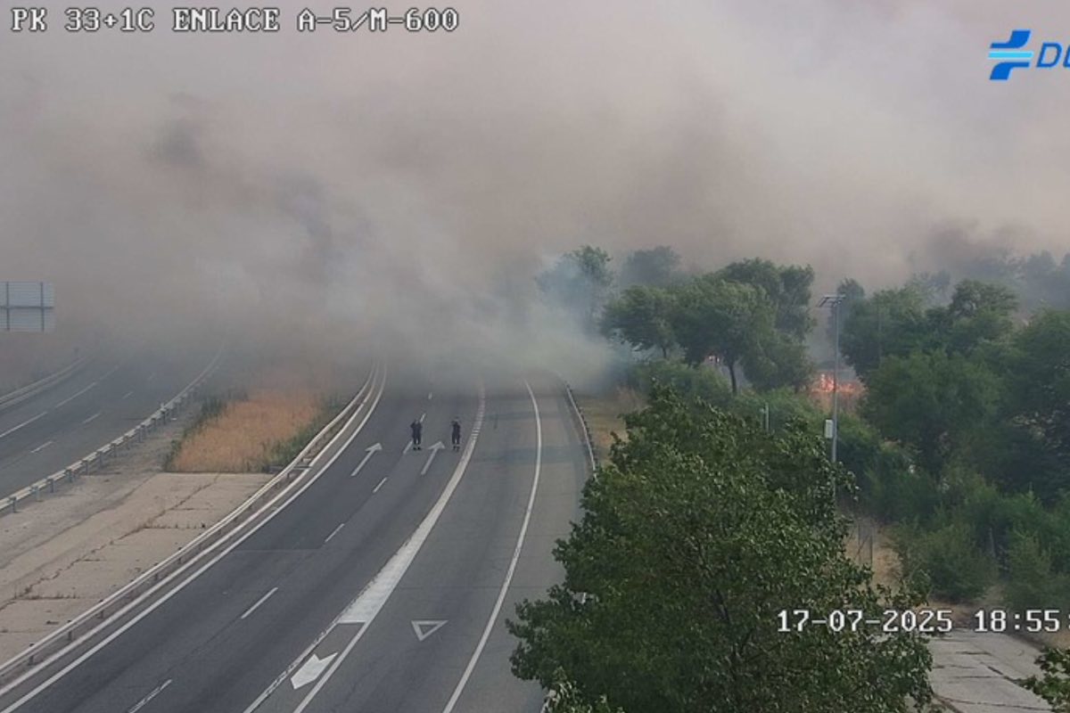 Incendio en Méntrida (Toledo). Foto: DGT