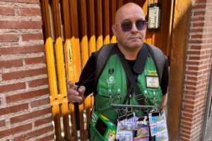 El vendedor de la ONCE que ha repartido el premio en Sigüenza (Guadalajara)