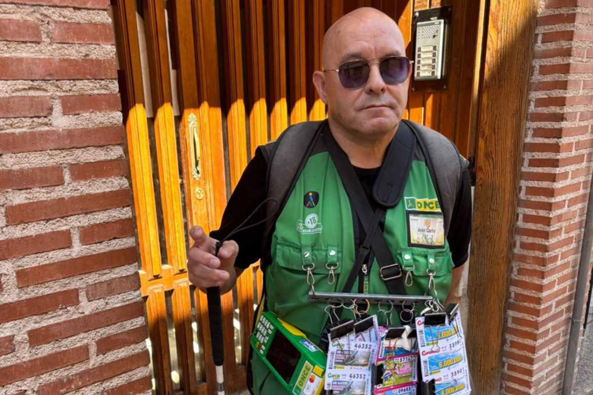 El vendedor de la ONCE que ha repartido el premio en Sigüenza (Guadalajara)