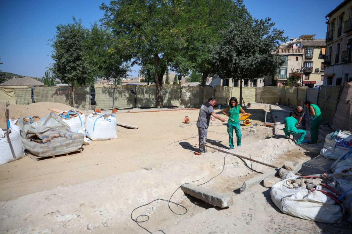Obras en el parque del Paseo de San Cristóbal de Toledo