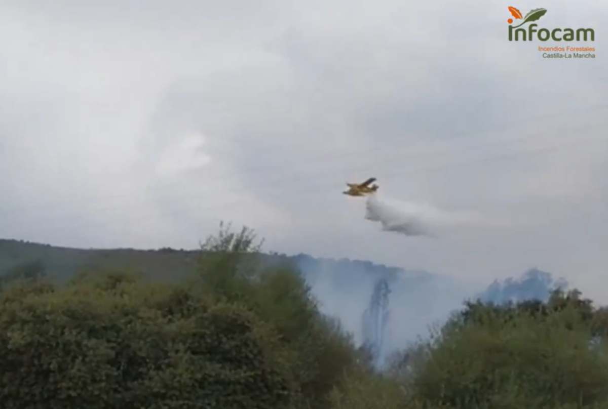 Imagen del incendio en Malagón.
