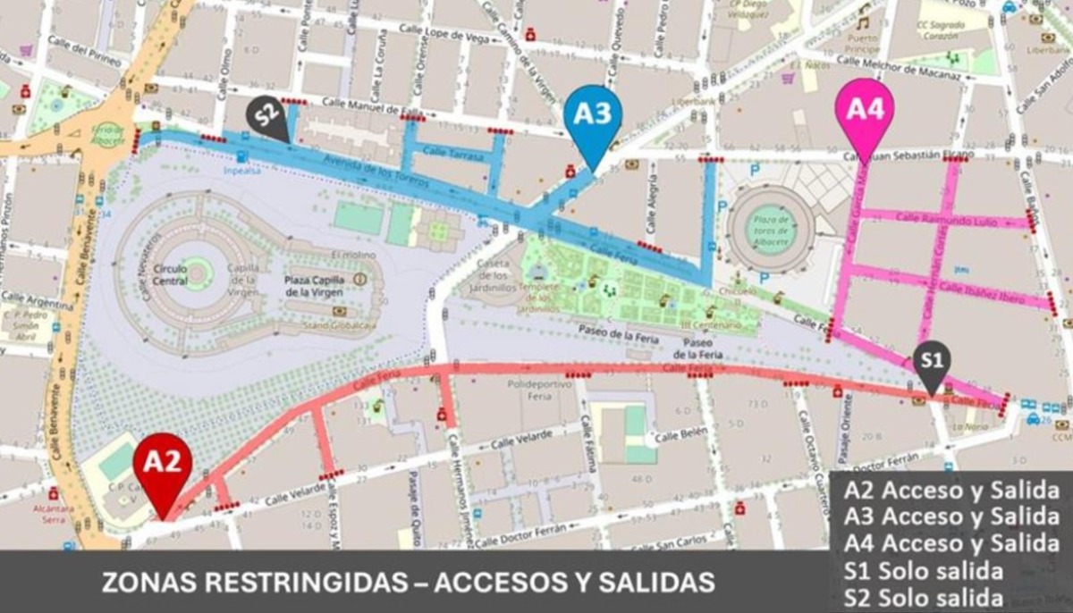 Zonas restringidas durante la Feria de Albacete 2025