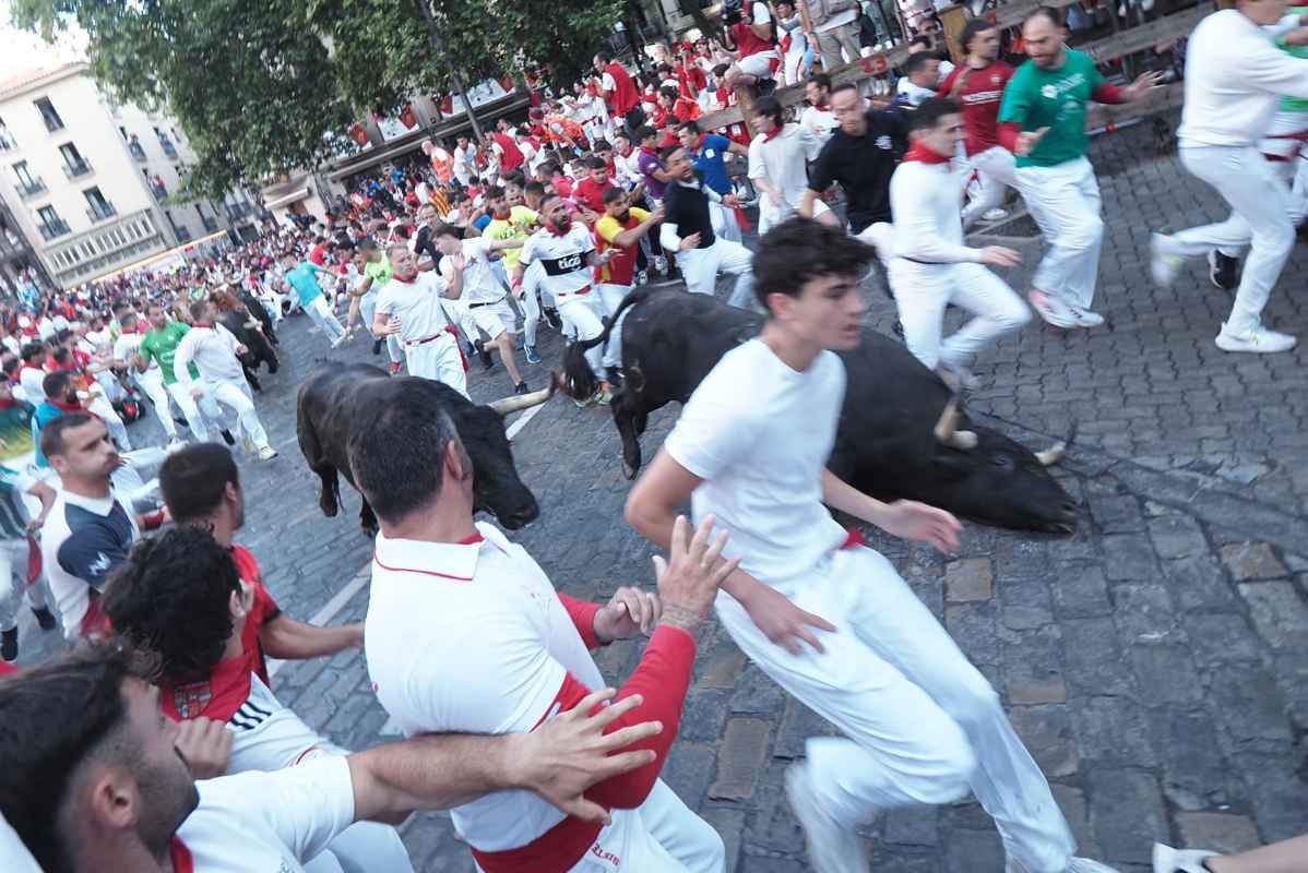 Séptimo encierro de los Sanfermines. Foto: Eduardo Sanz.