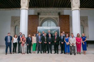 Presentación del parque de aventuras de Cuenca, Toroverde, este martes en Toledo.