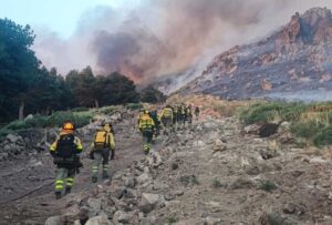 La BRIF Pinofranqueado trabajando en uno de los incendios forestales. Foto: At_BRIF.