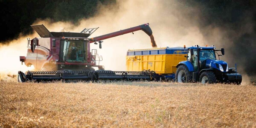 Foto de una cosechadora.