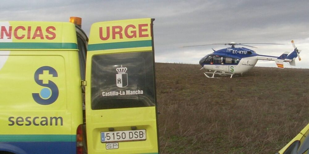 Imagen de archivo de un helicóptero medicalizado del Sescam.