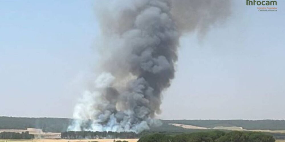 Imagen del incendio en Almodóvar del Pinar.