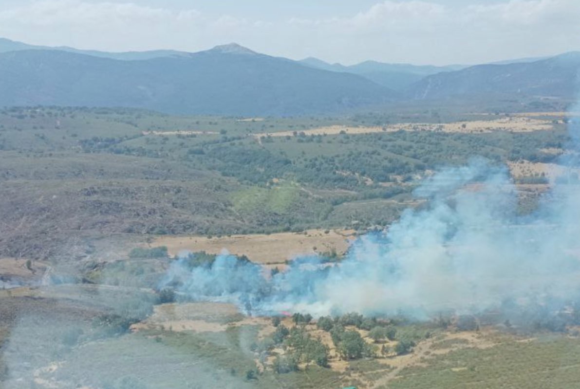 Incendio en Campillo de Ranas. Foto: Infocam