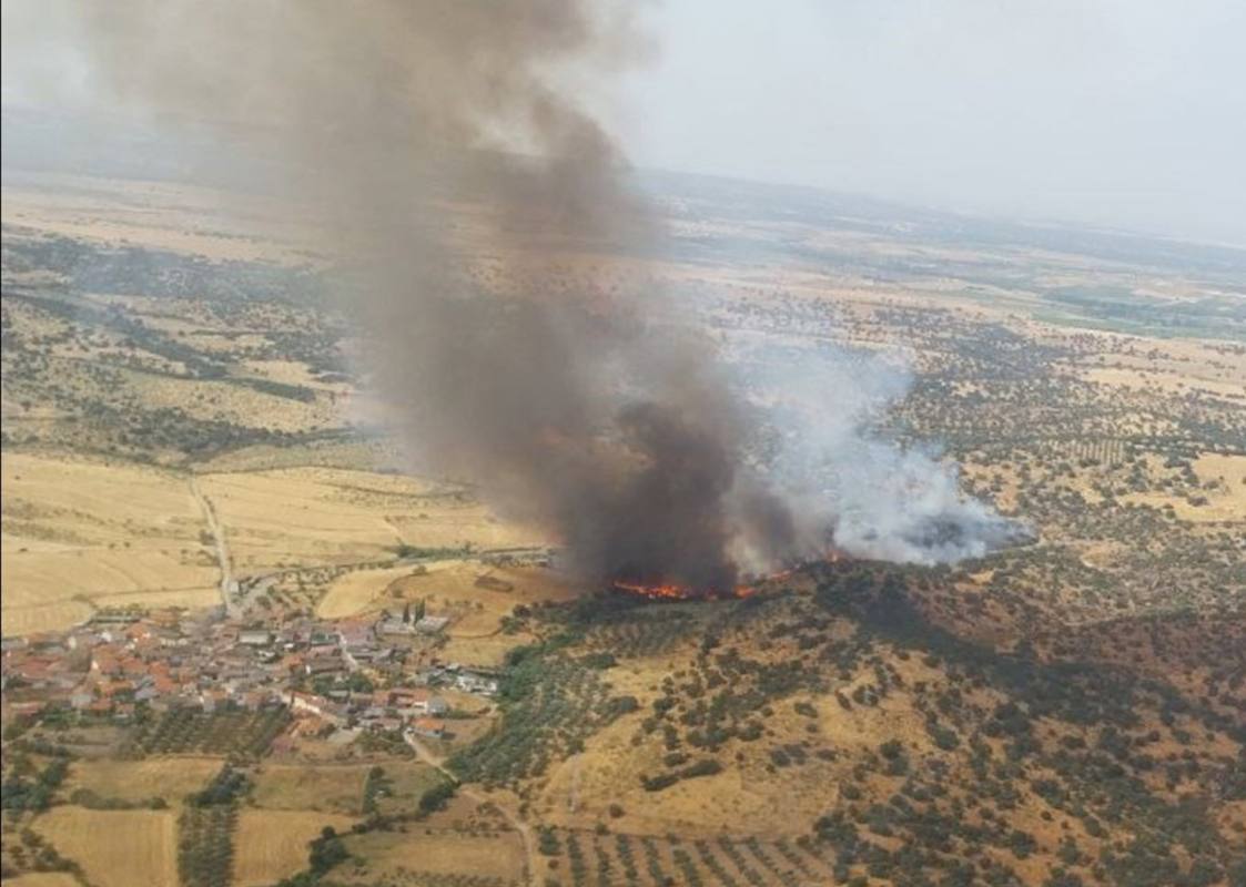 Incendio forestal se ha declarado este lunes en el término municipal de Navalmoralejo (Toledo).