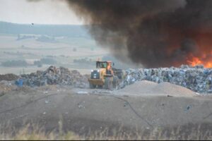 Incendio de un vertedero en Cuenca. Foto: 112 de Castilla-La Mancha