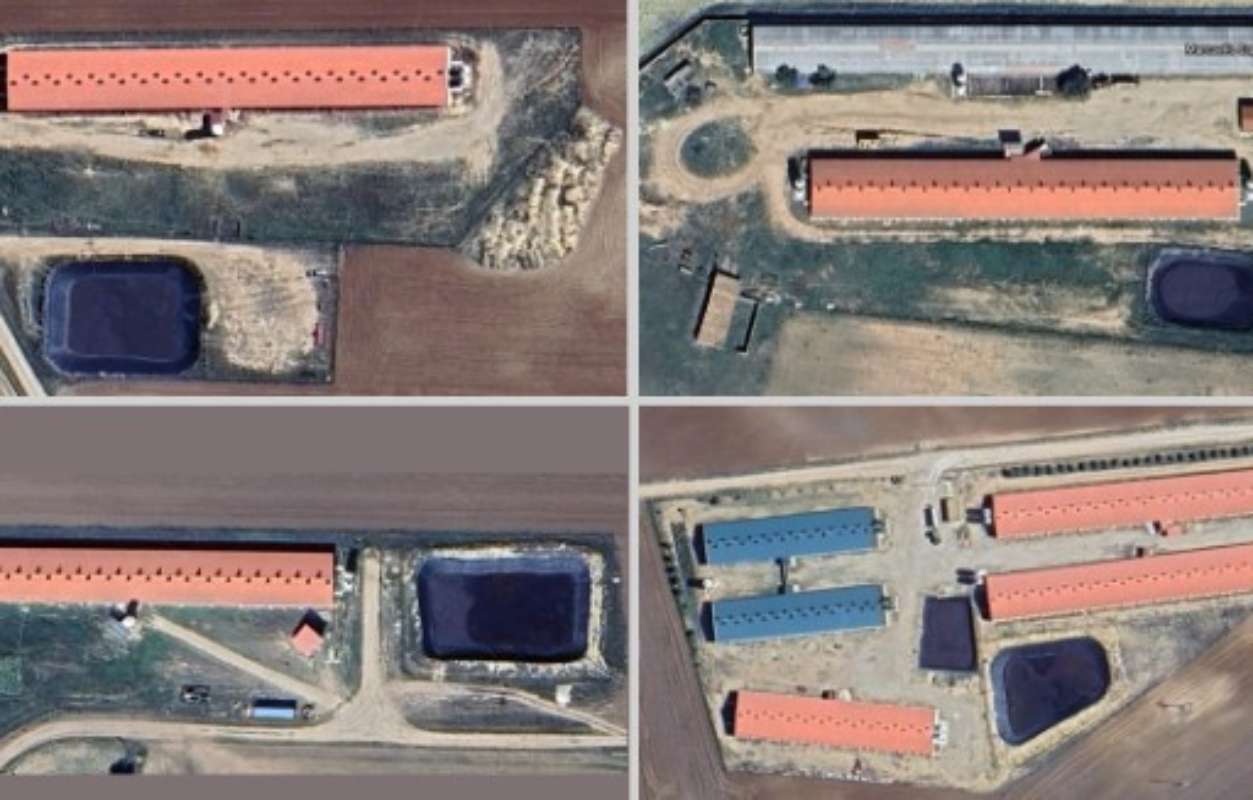 En la imagen, las 4 macrogranjas que ya hay en Carboneras de Guadazaón.
