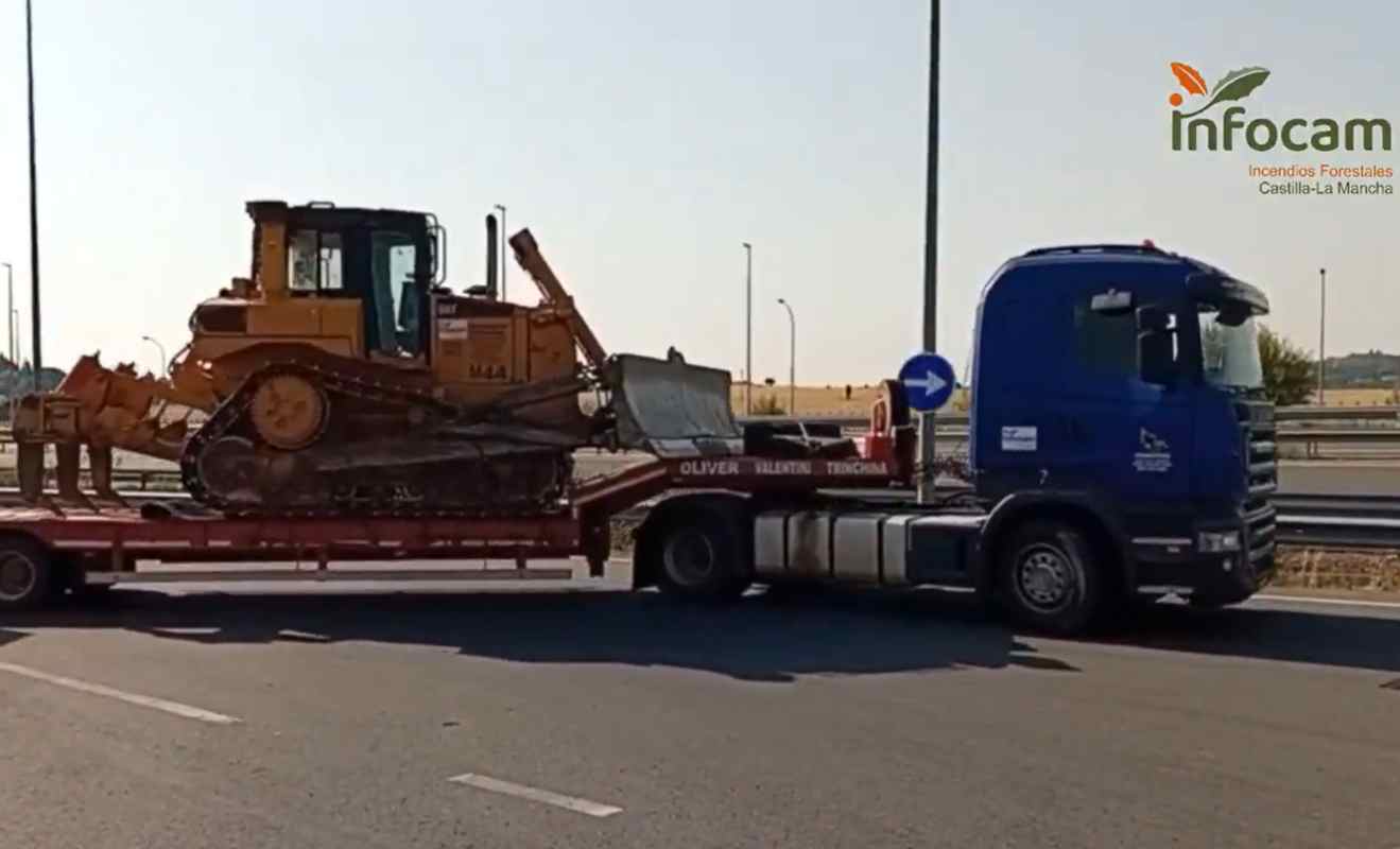 Convoy de Castilla-La Mancha para ayudar en los incendios de Galicia.